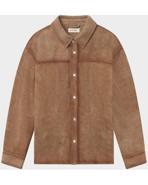 FRAME Apos;S Suede Snap-Front Shirt Jacket - Brown