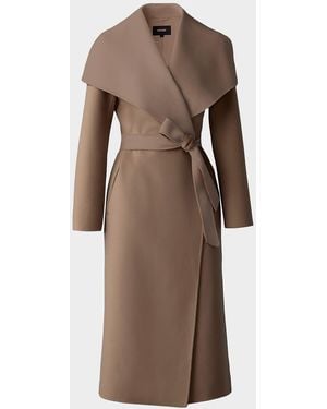 Mackage Mai Wool Belted Wrap Coat - Brown