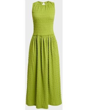 Proenza Schouler Zoira Sleeveless Textured Cotton Maxi Dress - Green