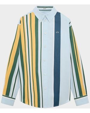 Loewe Apos;S Variegated Stripe Twill Button-Down Shirt - Blue