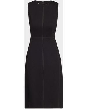 Misook Luxestretch Contrast Stitch Sheath Dress - Black
