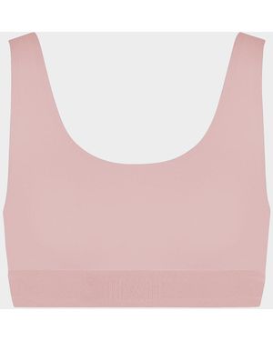 Wolford Beauty Cotton Scoop Neck Bralette - Pink