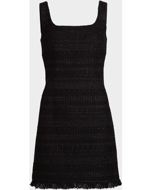Kobi Halperin Amelia Fringed Tweed Minidress - Black