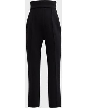 Carolina Herrera High-Rise Skinny-Leg Ankle Crepe Pants - Black