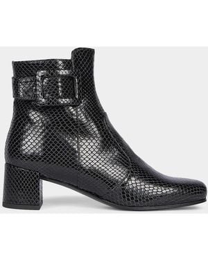 Roger Vivier Tres Vivier 45Mm Snakeskin-Embossed Leather Ankle Boots - Black