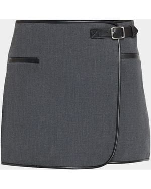 Jonathan Simkhai Sheridan Wrap Mini Skirt - Gray