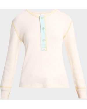 Chloé Ribbed Cotton Jersey Top - White