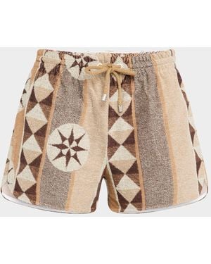 Loewe Geo Toweling Pull-On Shorts - Natural