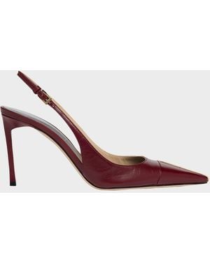 Tom Ford 85Mm Shiny Kid Leather Slingback Pumps - Pink