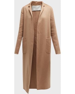 Adam Lippes Zibelline Open-Front Cashmere Midi Coat - Natural