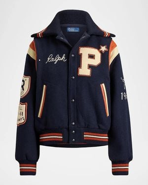 Polo Ralph Lauren Wool-Blend Letter Jacket - Blue