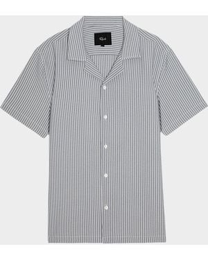 Rails Apos;S Amalfi Deck-Striped Seersucker Shirt - Gray