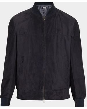 Brunello Cucinelli Apos;S Suede Blouson Jacket - Blue