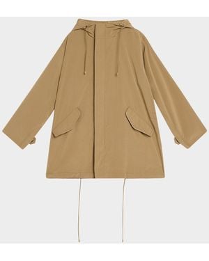 Ralph Lauren Hooded Techno Oversized Zip Jacket - Natural