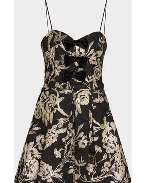 Alice + Olivia Daniela Bow Structured Mini Dress - Black