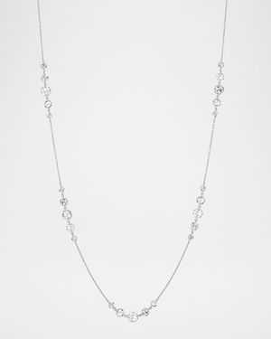 64 Facets 18K Ethereal Diamond Station Necklace, 3.70Tcw - White