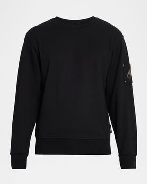 Moose Knuckles Apos;S Hartsfield Cotton Terry Crewneck Sweater - Black