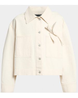 Erdem Tulip Applique Oversized Denim Jacket - Natural