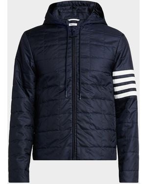 Thom Browne Apos;S Lightweight Quilted Ripstop Hooded Liner Jacket - Blue