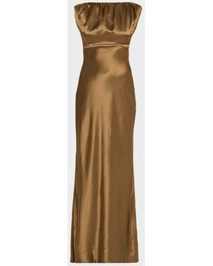 Anna Quan Ophelia Satin Column Dress - Natural
