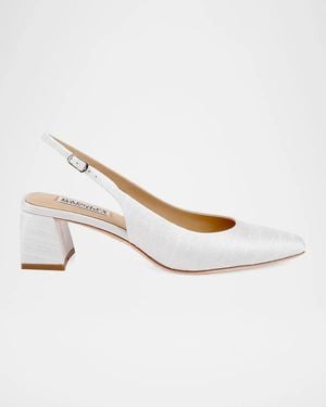 Badgley Mischka Oaklee 50Mm Silk Slingback Pumps - White
