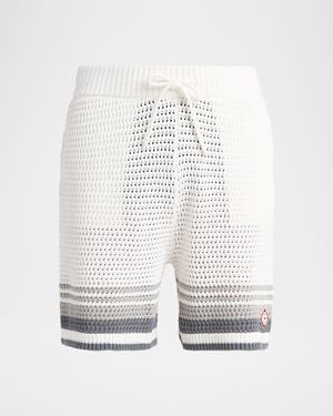 CASABLANCA Drawstring Crochet Shorts - White