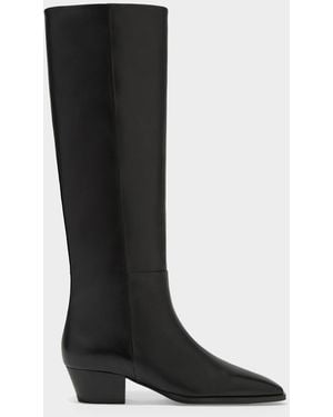 Aeyde Medea 40Mm Leather Knee-High Boots - Black