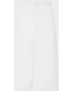 Another Tomorrow Carpenter Denim Wide-Leg Pants - White