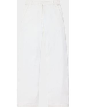 Another Tomorrow Carpenter Denim Wide-Leg Pants - White