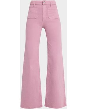 Veronica Beard Joplin High-Rise Flare Jeans - Pink