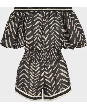 Johanna Ortiz Playa Grande Water Hymn Cotton Romper - Black