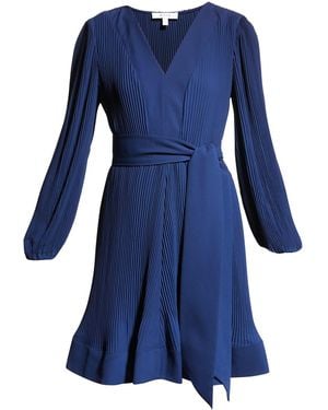 MILLY Liv Pleated Dress - Blue