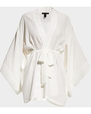 Kiki de Montparnasse Muse Silk Kimono Robe - White