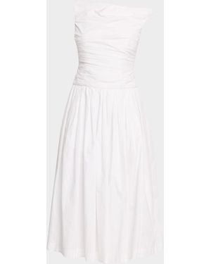 Cara Cara Zora A-Line Poplin Midi Dress - White