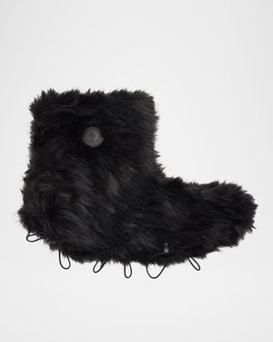 Moncler Apos;S Gaiter Trailgrip Faur Fur Ankle Boots - Black