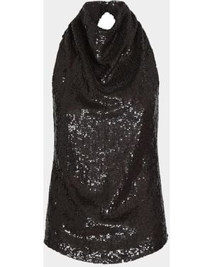 Twp Friday Night Sequined Top - Black