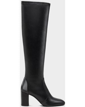 Stuart Weitzman 75Mm Lucie Leather Knee-High Boots - Black