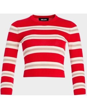 SER.O.YA Cruz Striped Knit Top - Red
