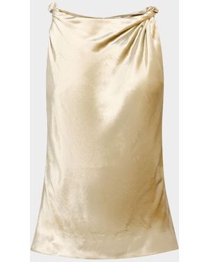 Adam Lippes Selima Twisted Velvet Sleeveless Top - Natural