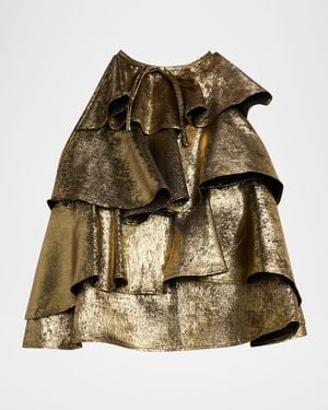 AKNVAS Bodil Metallic Ruffle Top - Multicolor