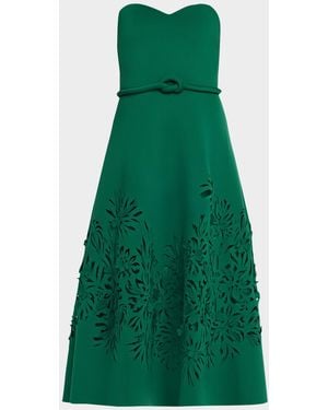 Badgley Mischka Cutout Strapless Sweetheart Midi Dress - Green
