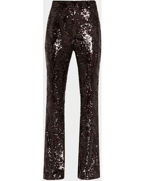 Veronica Beard Collier Sequined Skinny Flare Pants - Black