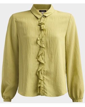 R13 Pinstriped Ruffle Blouse - Green