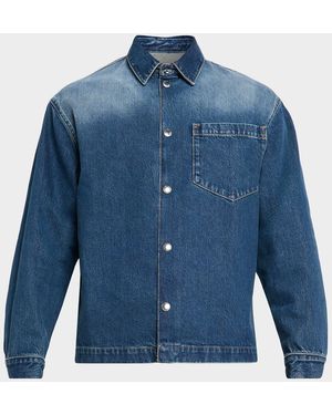 7 For All Mankind Denim Snap-Front Overshirt - Blue