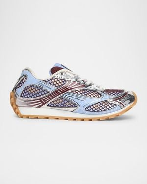 Bottega Veneta Orbit Metallic Net Runner Sneakers - Blue
