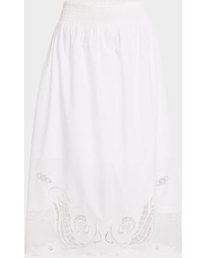 Rag & Bone Clem Lace Midi Skirt - White