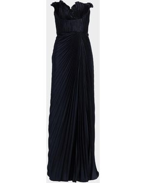 AMUR Kaylani Pleated Gown - Blue