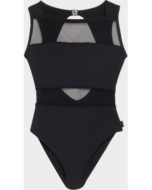 Shan Mesh Cutout One-Piece Swimsuit - Black