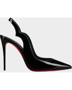 Christian Louboutin Hot Chick Patent Sole Slingback Pumps - Black