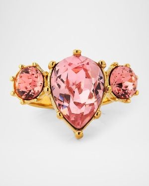 Oscar de la Renta Crystal Prong Ring - Red
